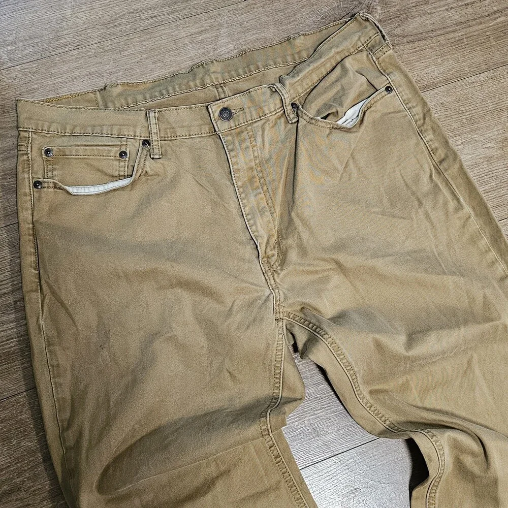 Levi's 541 Athletic Taper Pants Mens 38x32 Tan Khaki Stretch Denim Pants